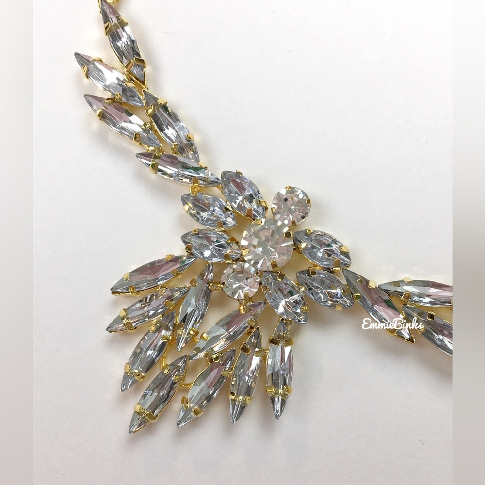New Revolve 18 Karat Gold Plated Audrey Australian Crystal Necklace - Picture 11 of 16